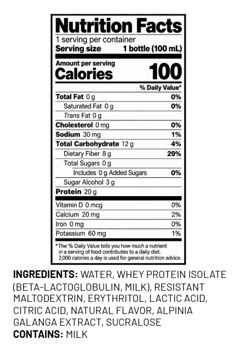 🔥 COMING SOON 🔥Protein Shots, FIBER + PLANT POWERED ENERGY, 3.4oz
